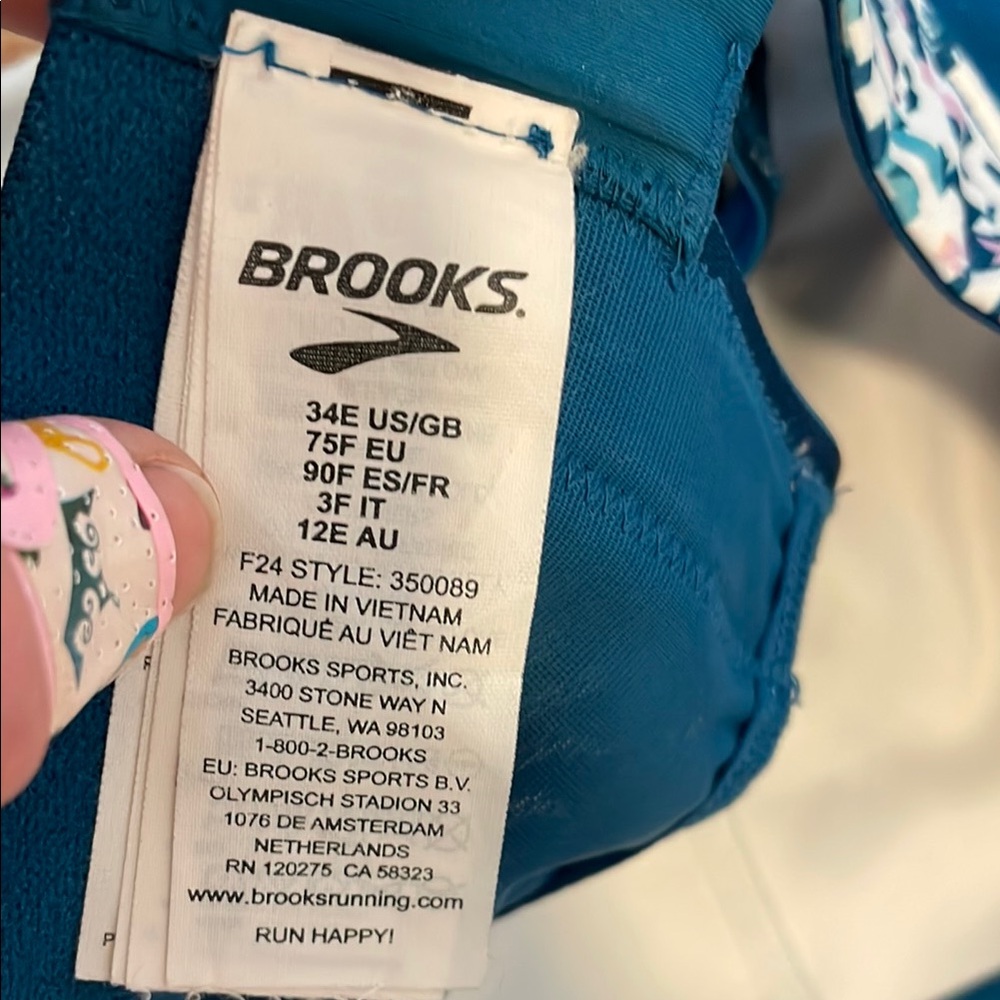 Brooks Multicolor Sports Bra Size 34E - Picture 3 of 7